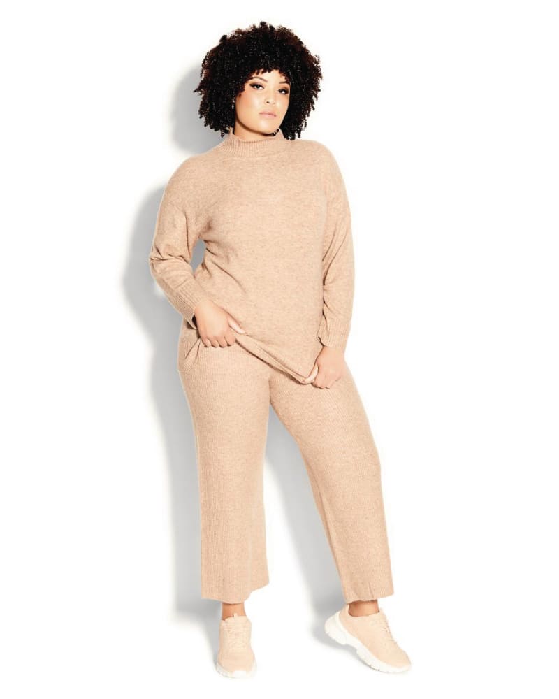 Plus size model wearing Luxe Lounge Sweater by City Chic | Dia&Co | dia_product_style_image_id:172128
